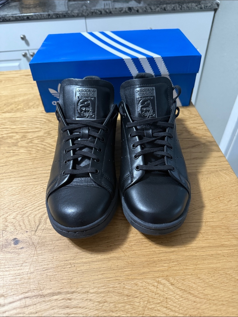 adidas Black Leather Stan Smith Sneakers